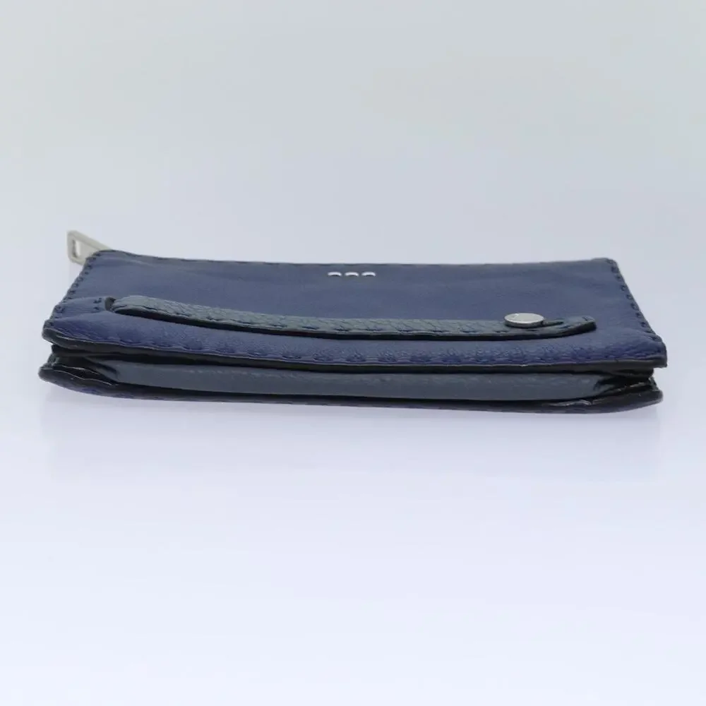 Fendi Leather Clutch Bag Blue